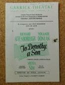 To Dorothy A Son Garrick Theatre programme 1951 Yolande Donlan vintage 1950s